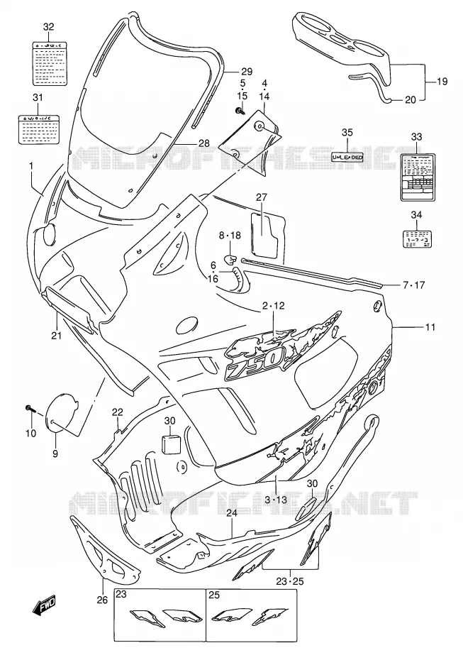 FAIRING (MODEL S) Suzuki MOTO 750 GSX-F 1996  GSX750FT(E2)