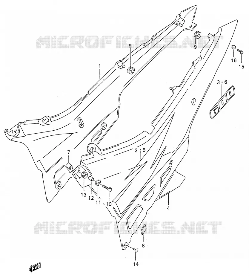 FAIRING (MODEL T) Suzuki MOTO 600 GSX-F 1988  GSX600FJ(E28)