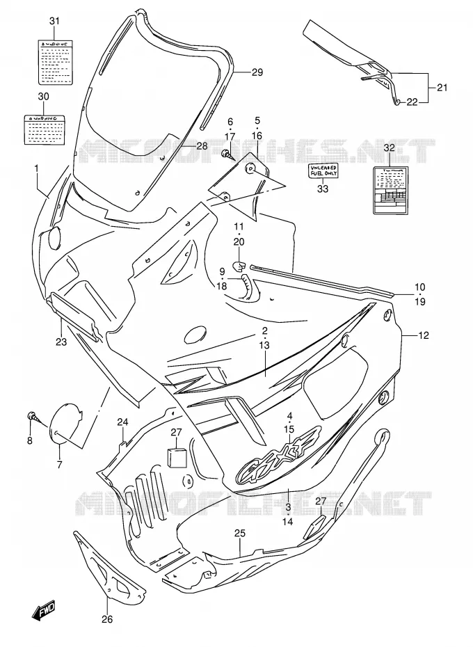 FAIRING (MODEL T) Suzuki MOTO 600 GSX-F 1990  GSX600FUL(E2)