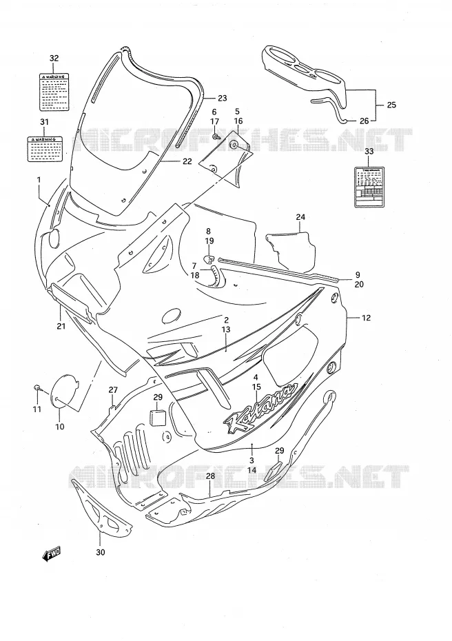 FAIRING (MODEL T) Suzuki MOTO 750 GSX-F 1994  GSX750FR(E28)