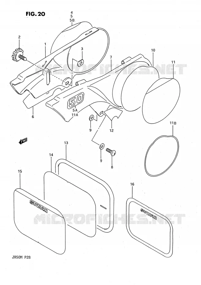 FAIRING Suzuki MOTO 50 JR 1987  JR50H(P28)