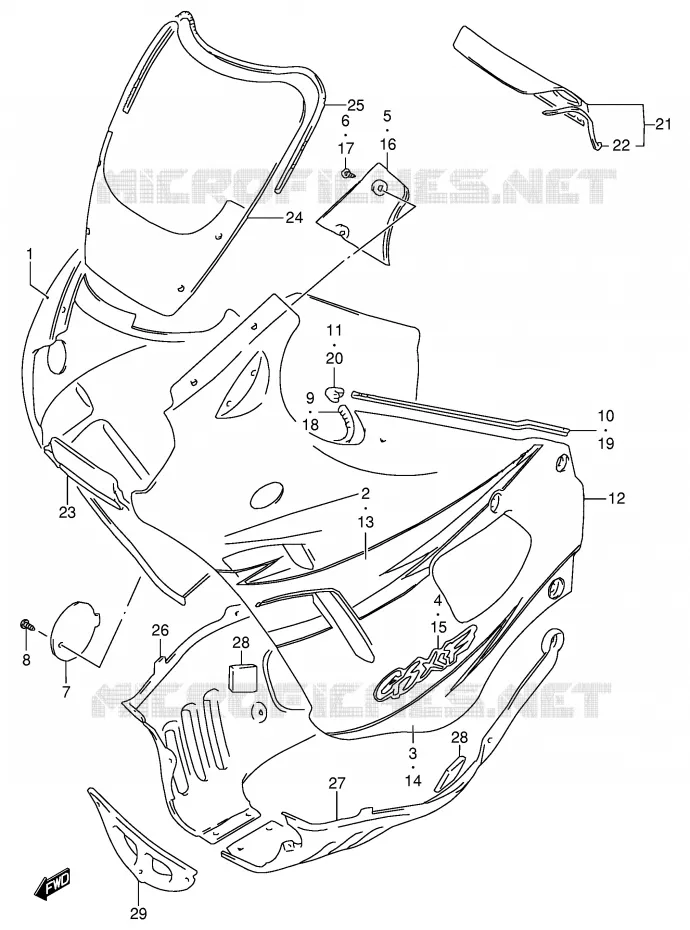 FAIRING Suzuki MOTO 600 GSX-F 1997  GSX600FU2V(E2)