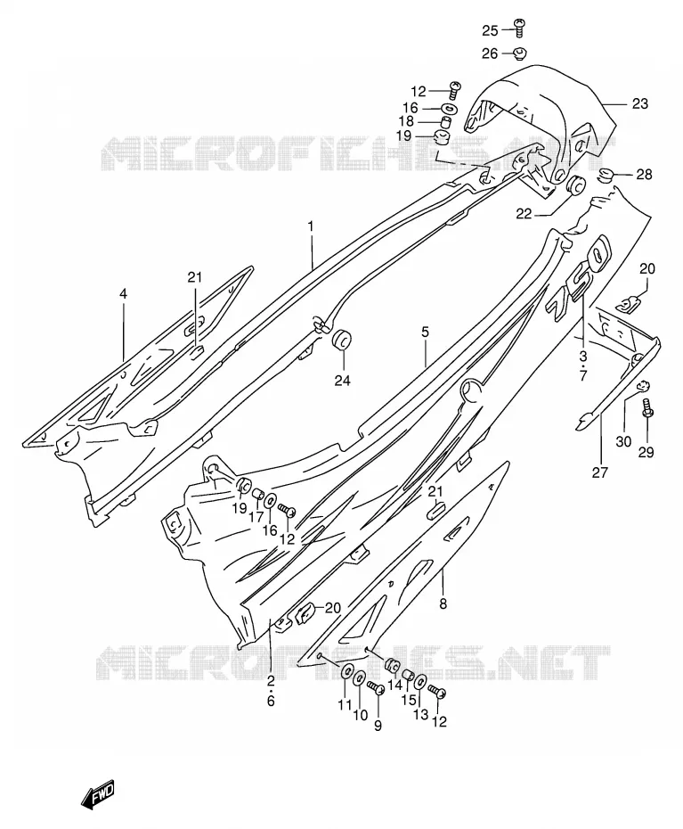FAIRING Suzuki MOTO 750 GSX-F 1997  GSX750FV(E4)