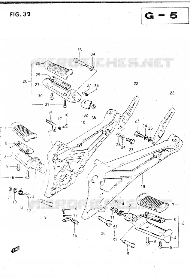 FOOTREST Suzuki MOTO 500 GSX-E 1985  GSX500ESF(E39)