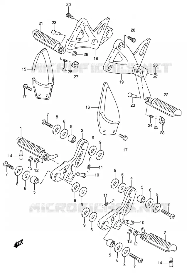 FOOTREST Suzuki MOTO 600 GSX-F 2005  GSX600FK5(E2)