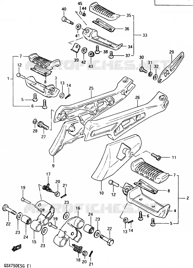FOOTREST Suzuki MOTO 750 GSX-E 1985  GSX750ESF(F)