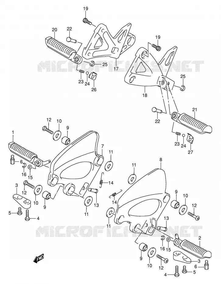 FOOTREST Suzuki MOTO 750 GSX-F 2005  GSX750FK5(E2)