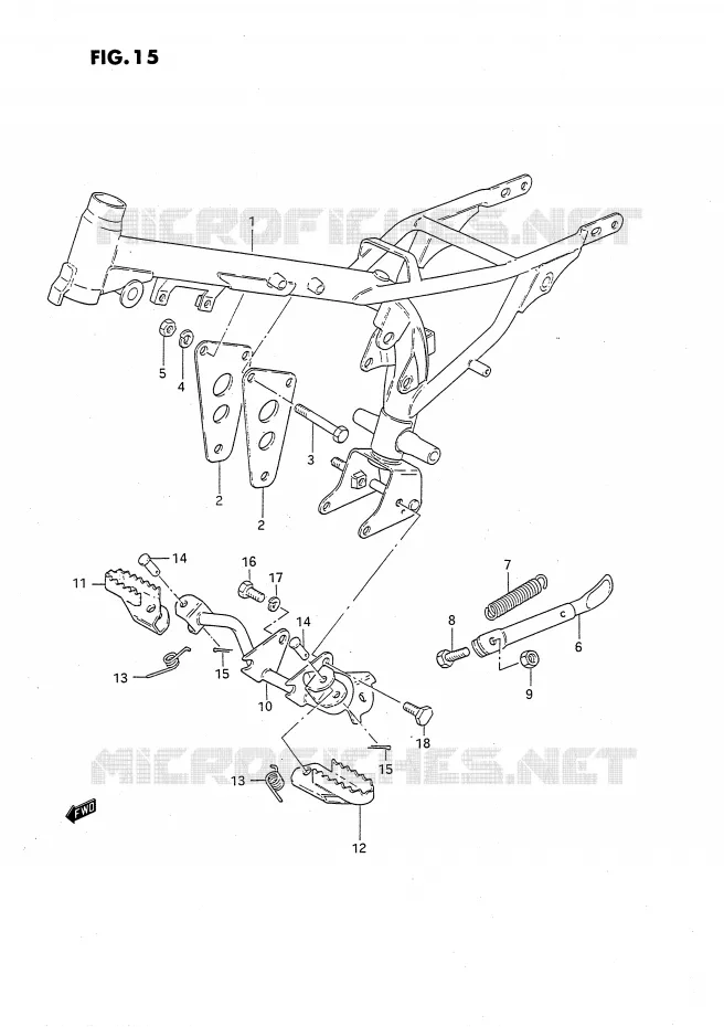FRAME - FOOTREST Suzuki MOTO 50 JR 1994  JR50R(P28)