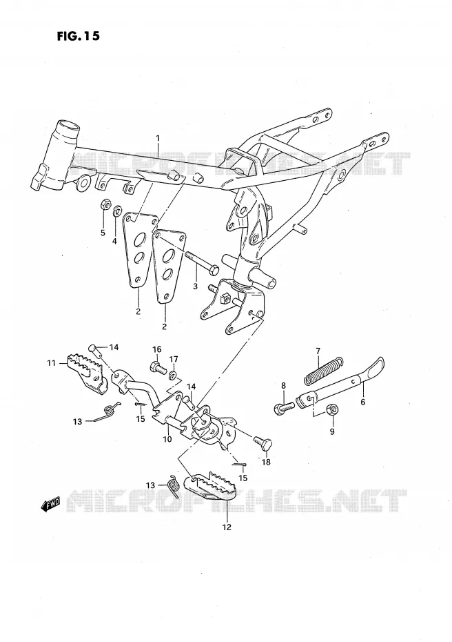 FRAME - FOOTREST Suzuki MOTO 50 JR 1995  JR50S(P3)