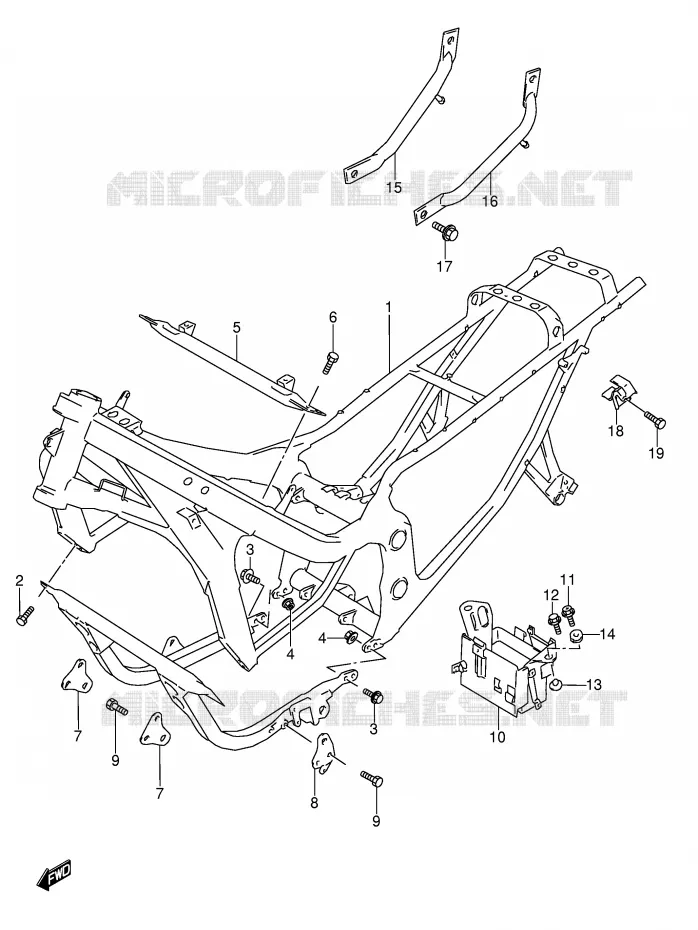 FRAME (MODEL P/R/S/T) Suzuki MOTO 600 GSX-F 1994  GSX600FR(E2)