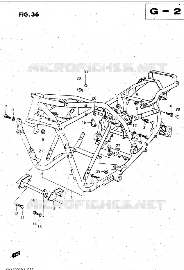 FRAME Suzuki MOTO 1400 CAVALCADE 1987  GV1400GDH(DG-DJ/CJ)