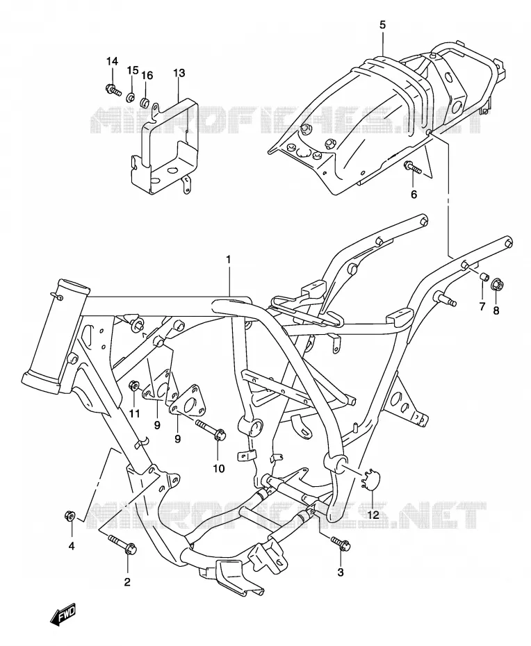 FRAME Suzuki MOTO 250 MARAUDER 2003  GZ250K3(P19)