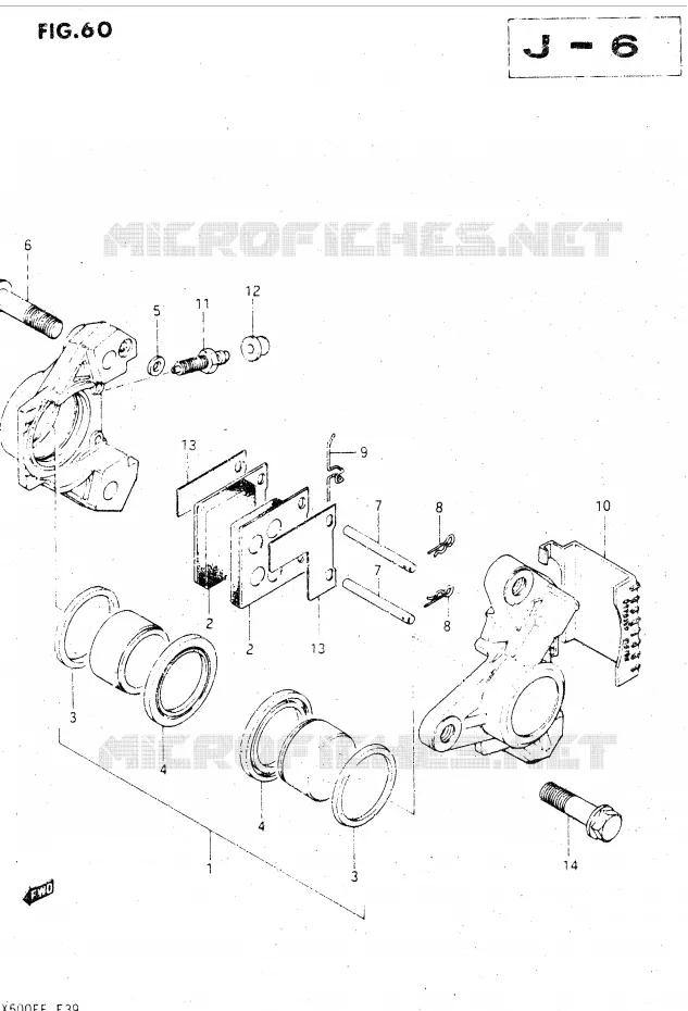 FRONT CALIPER (MODEL E) Suzuki MOTO 500 GSX-E 1984  GSX500ESE(E39)