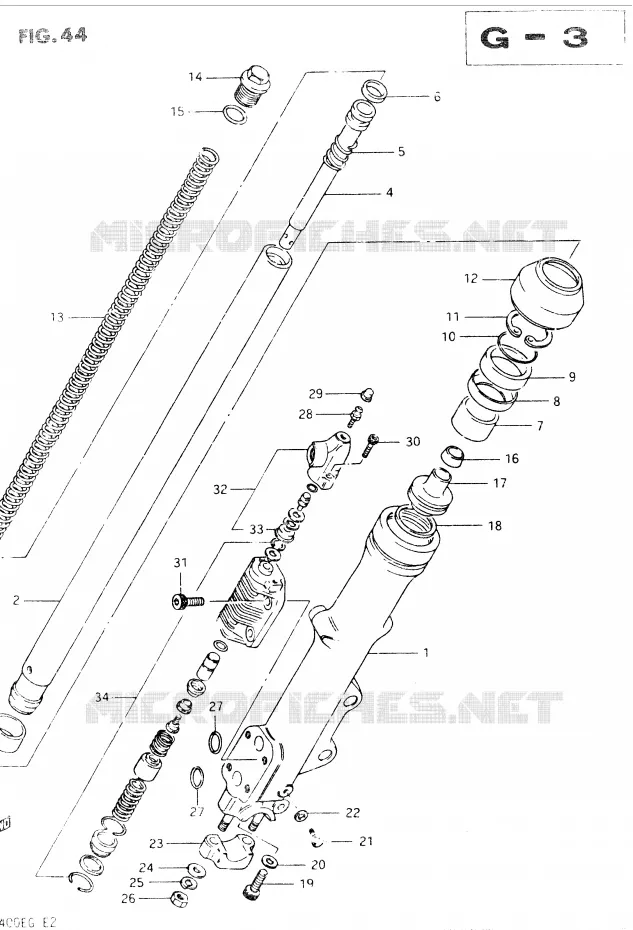 FRONT FORK LEFT DAMPER Suzuki MOTO 400 GSX 1984  GSX400SE(E2)