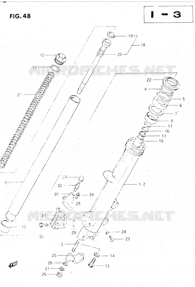 FRONT FORK (MODEL E) Suzuki MOTO 500 GSX-E 1985  GSX500ESF(E39)