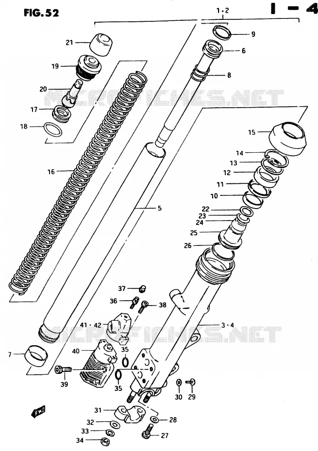 FRONT FORK (MODEL E) Suzuki MOTO 750 GSX-E 1984  GSX750EFE(D/E)