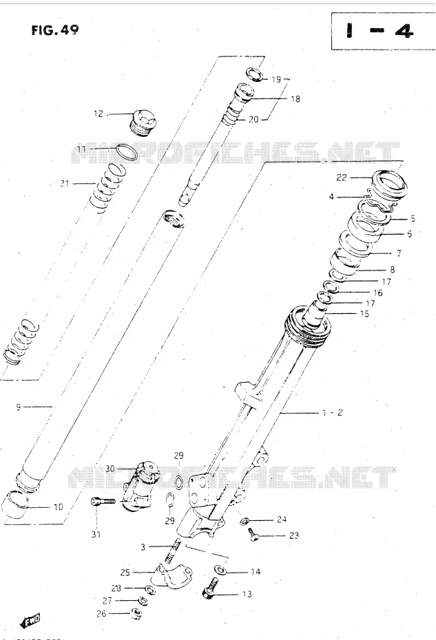 FRONT FORK (MODEL F) Suzuki MOTO 500 GSX-E 1984  GSX500EE(E39)