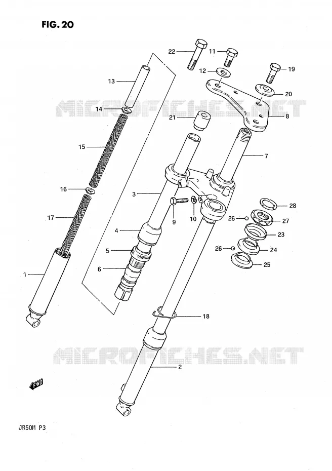 FRONT FORK Suzuki MOTO 50 JR 1987  JR50H(P3)