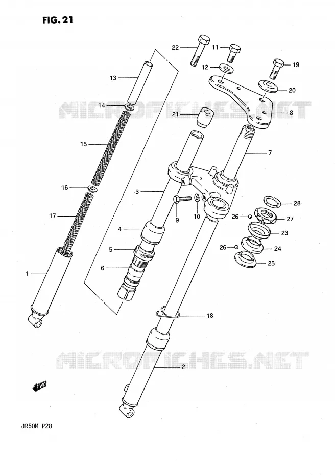 FRONT FORK Suzuki MOTO 50 JR 1988  JR50J(P28)