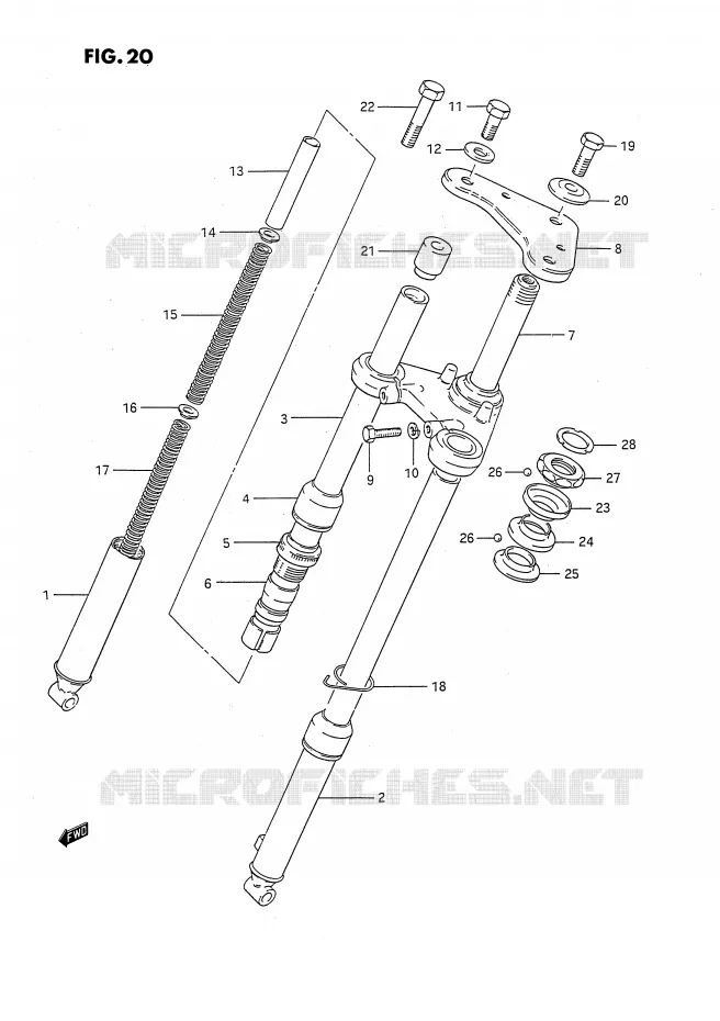 FRONT FORK Suzuki MOTO 50 JR 1993  JR50P(P28)