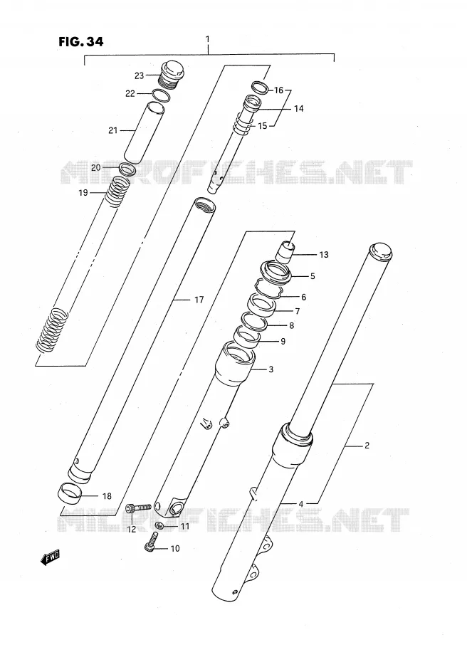 FRONT FORK Suzuki MOTO 650 SAVAGE 1991  LS650PM(E2)