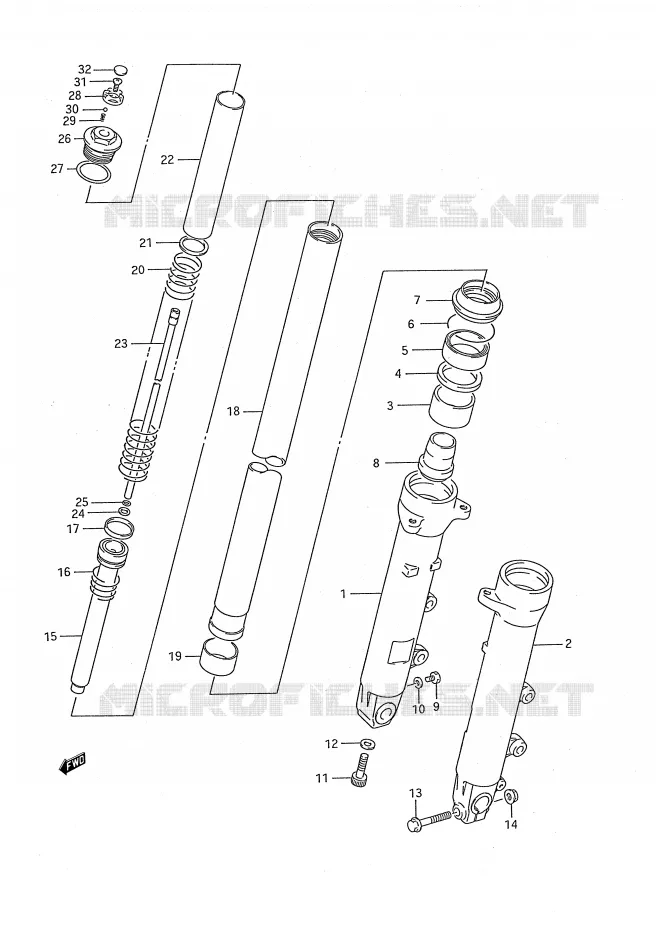 FRONT FORK Suzuki MOTO 750 GSX-F 1991  GSX750FM(E28)