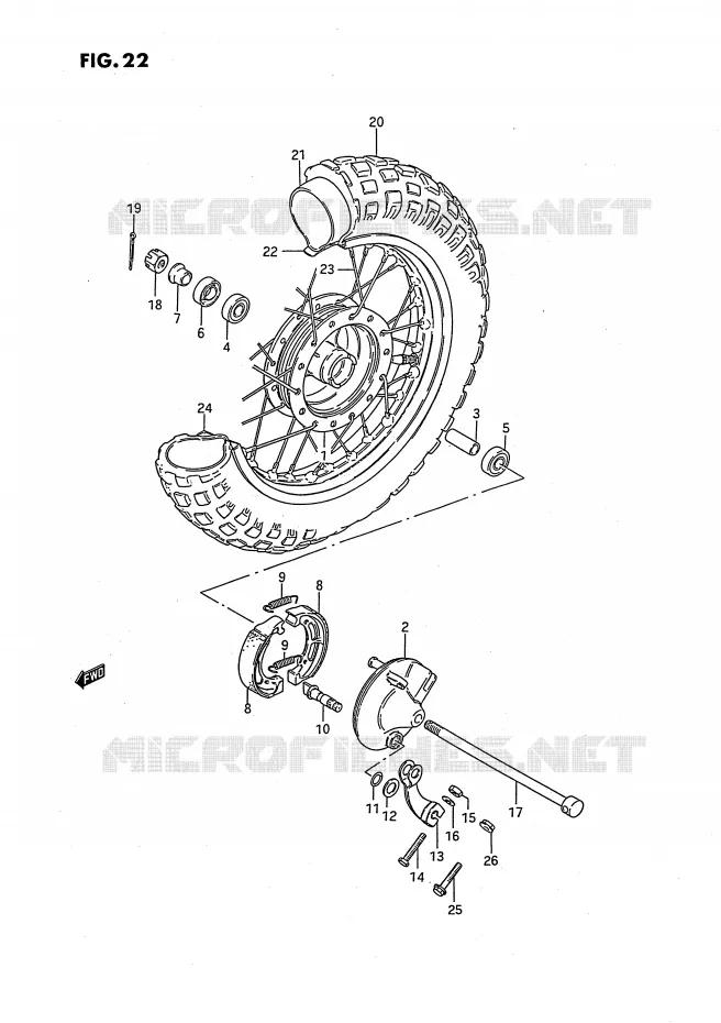 FRONT WHEEL Suzuki MOTO 50 JR 1993  JR50P(P3)