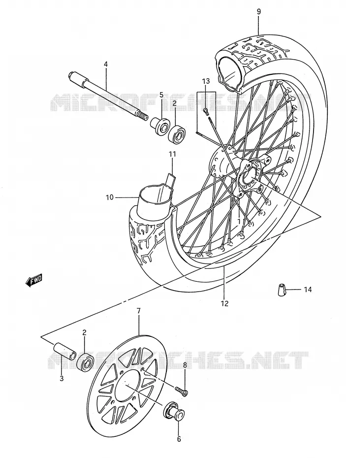 FRONT WHEEL Suzuki MOTO 650 BOULEVARD 1993  LS650P(E28)