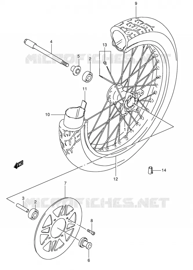 FRONT WHEEL Suzuki MOTO 650 BOULEVARD 2009  LS650K9(E3/E28)