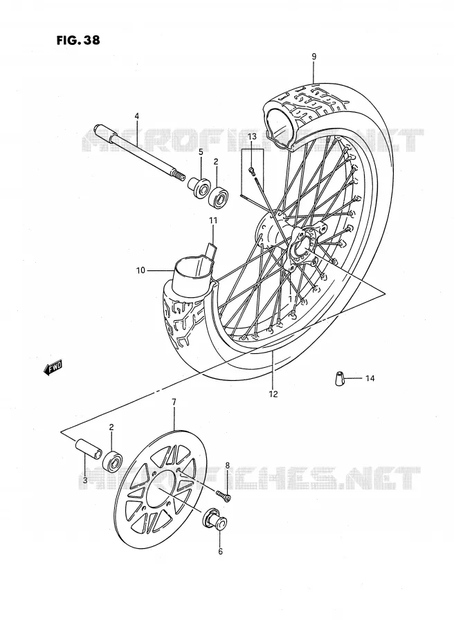 FRONT WHEEL Suzuki MOTO 650 SAVAGE 1986  LS650FG(E2)