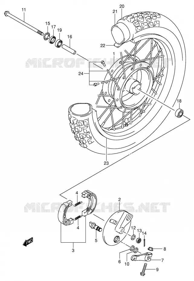 FRONT WHEEL Suzuki MOTO 80 JR 2003  JR80K3(P3/P28)