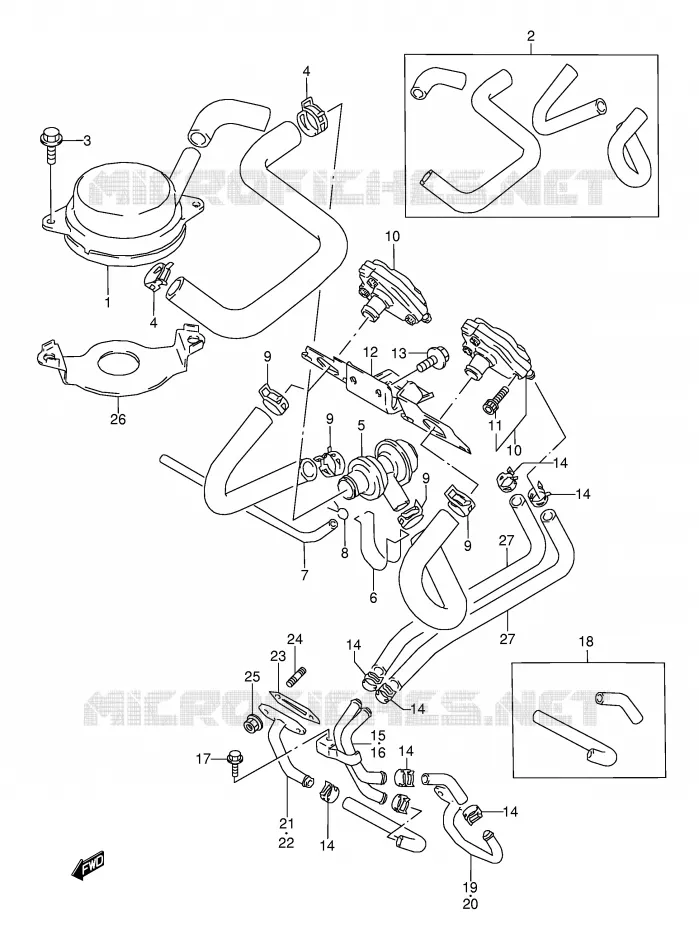 FUEL EVAP SYSTEM (MODEL K/L/M/N E18) Suzuki MOTO 600 GSX-F 1991  GSX600FM(E2)