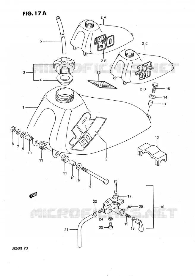 FUEL TANK (MODEL J/K/L) Suzuki MOTO 50 JR 1991  JR50M(P3)