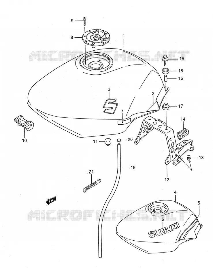 FUEL TANK (MODEL K/L) Suzuki MOTO 750 GSX-F 1991  GSX750FM(E28)