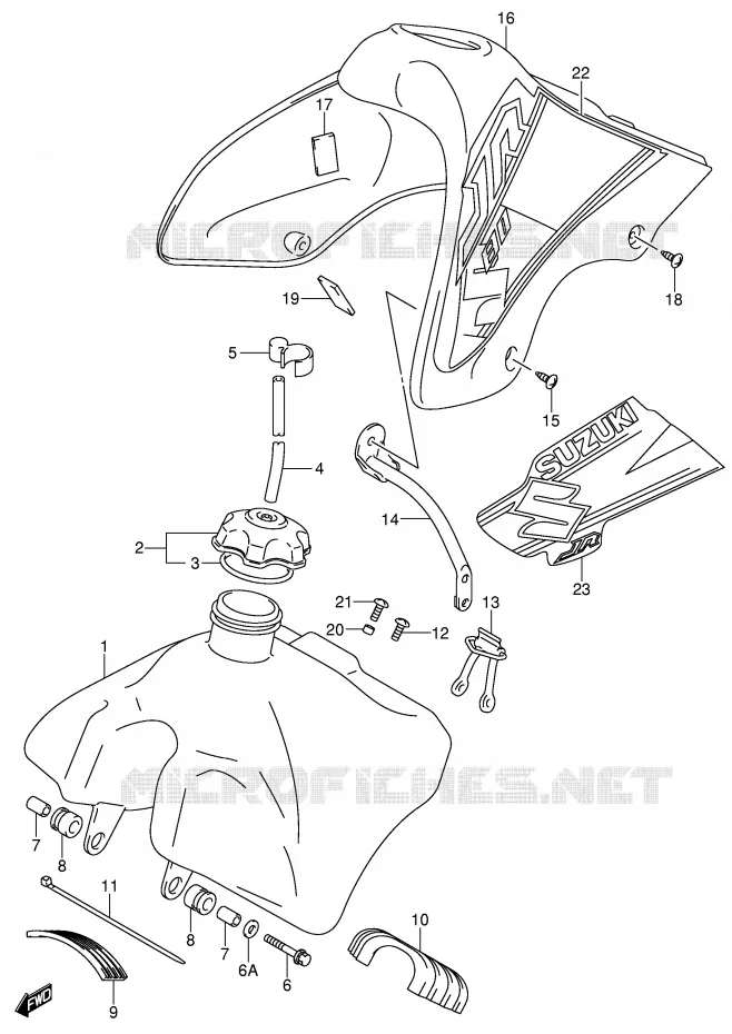 FUEL TANK (MODEL K1/K2) Suzuki MOTO 80 JR 2005  JR80K5(P3/P28)