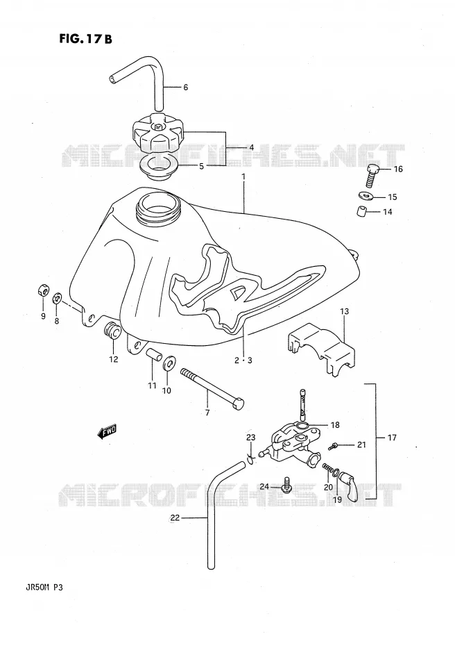 FUEL TANK (MODEL M) Suzuki MOTO 50 JR 1985  JR50F(P3)
