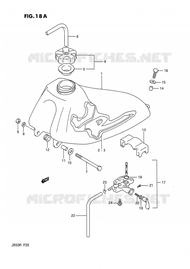 FUEL TANK (MODEL M) Suzuki MOTO 50 JR 1987  JR50H(P28)