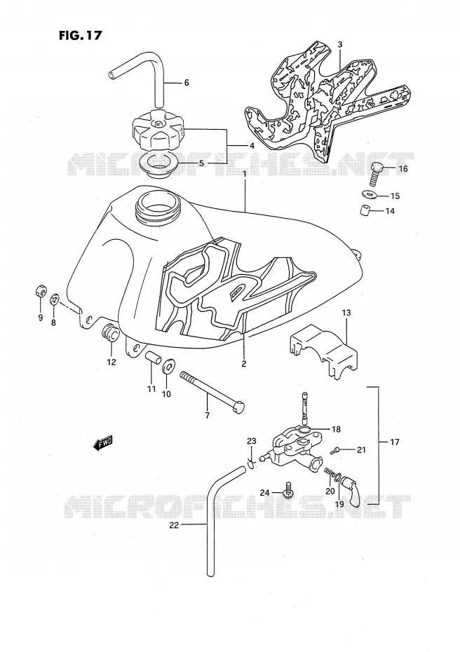 FUEL TANK (MODEL N/P) Suzuki MOTO 50 JR 1994  JR50R(P28)