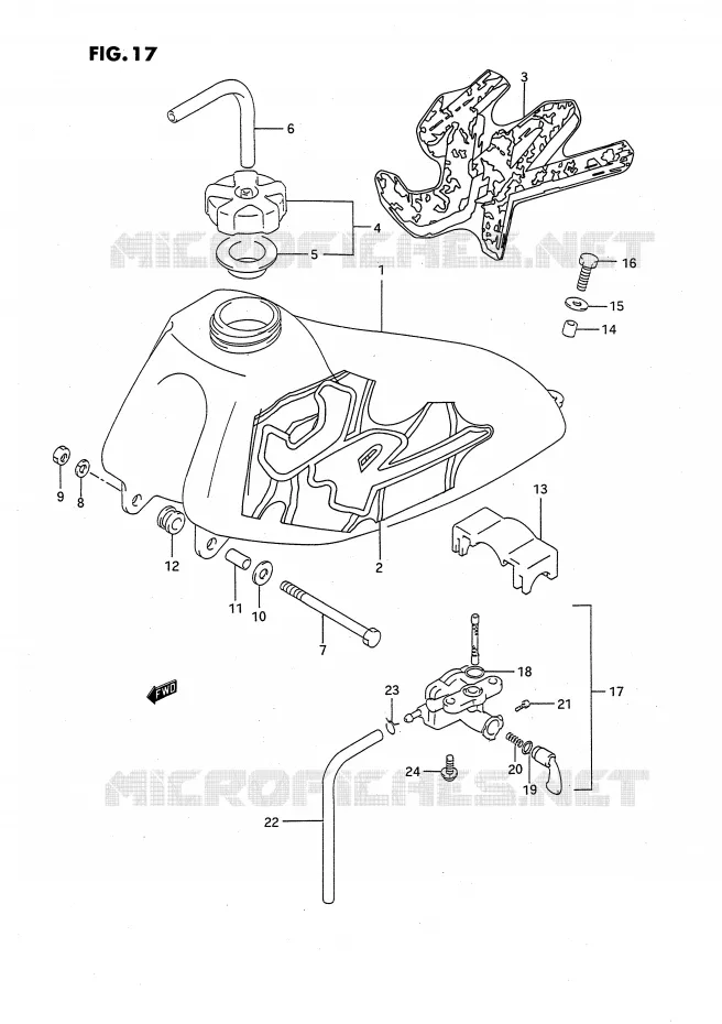 FUEL TANK (MODEL N/P) Suzuki MOTO 50 JR 1995  JR50S(P3)