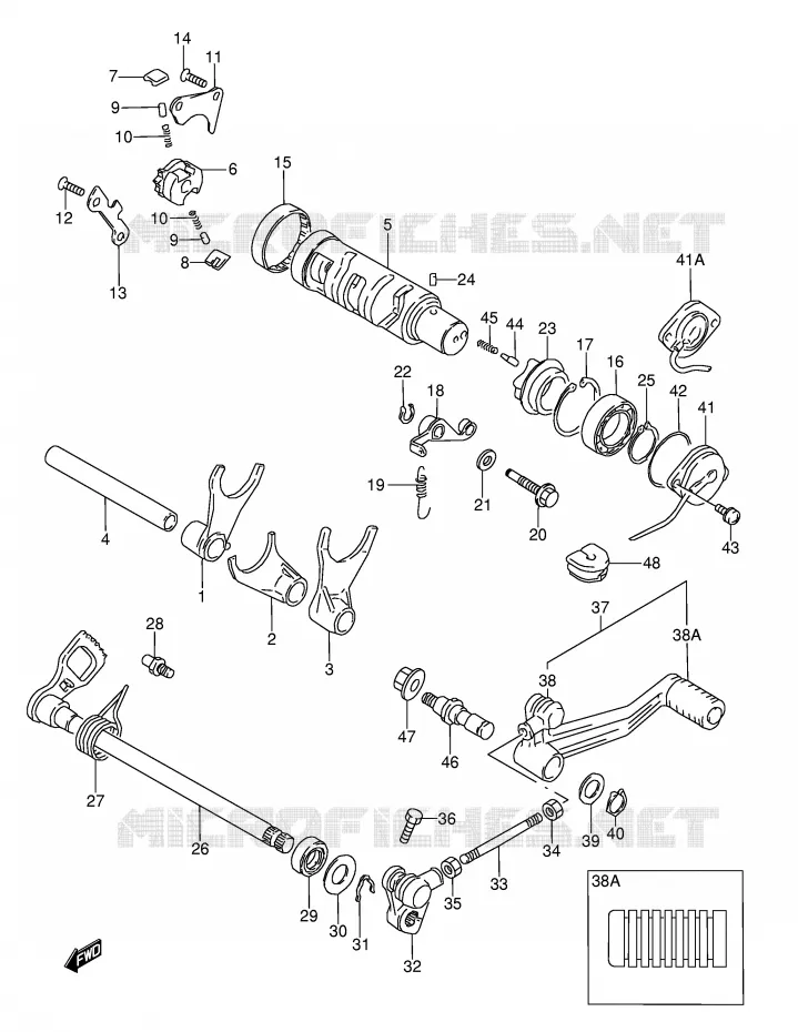 GEAR SHIFTING ASSY Suzuki MOTO 600 GSX-F 1992  GSX600FU2N(E2)