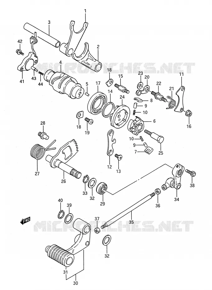 GEAR SHIFTING ASSY Suzuki MOTO 650 BOULEVARD 1991  LS650M(E28)