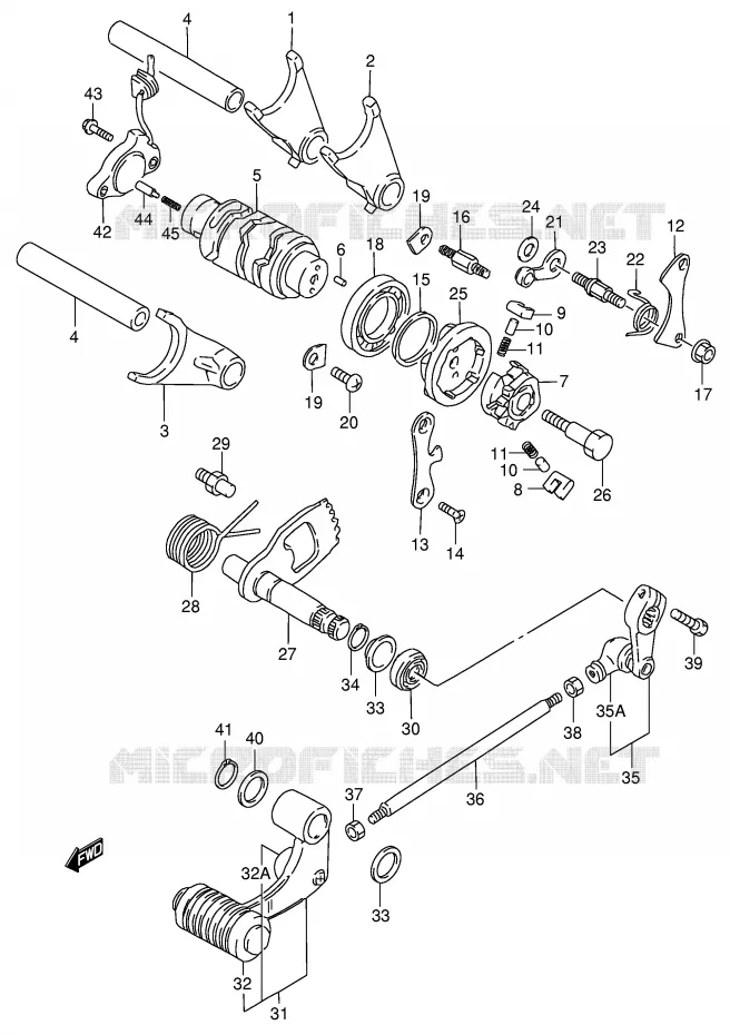GEAR SHIFTING ASSY Suzuki MOTO 650 BOULEVARD 1997  LS650PV(E3/E28)