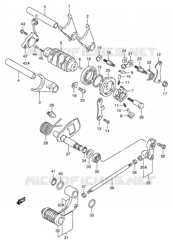 GEAR SHIFTING ASSY Suzuki MOTO 650 SAVAGE 2003  LS650PK3(E2)