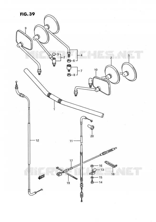HANDLEBAR - CABLES (LS650FG/FJ/FK) Suzuki MOTO 650 SAVAGE 1989  LS650FK(E2)