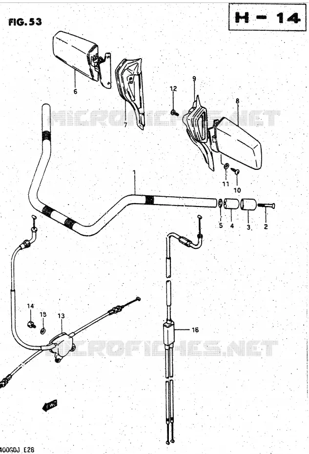 HANDLEBAR - CABLES (MODEL G) Suzuki MOTO 1400 CAVALCADE 1988  GV1400GCJ(DG-DJ/CJ)