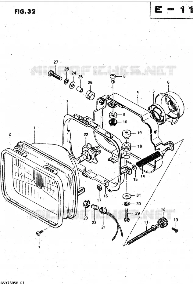 HEADLIGHT (E4) Suzuki MOTO 750 GSX-S 1982  GSX750SZ(E1)