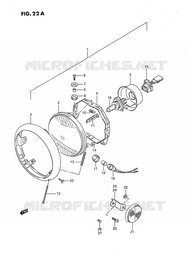 HEADLIGHT (MODEL R) Suzuki MOTO 650 SAVAGE 1989  LS650PK(E2)