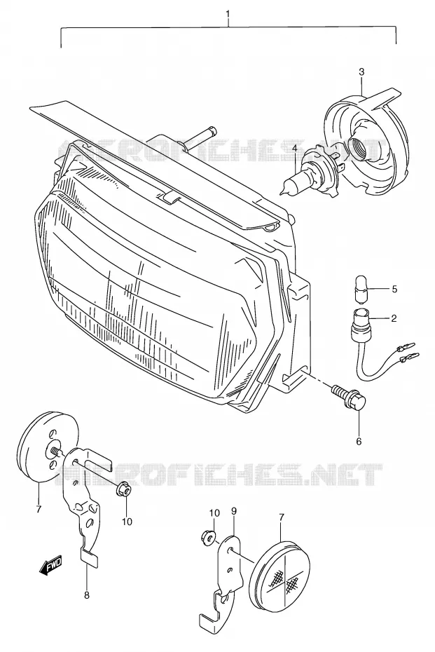 HEADLIGHT (MODEL T) Suzuki MOTO 750 GSX-F 1991  GSX750FM(E2)