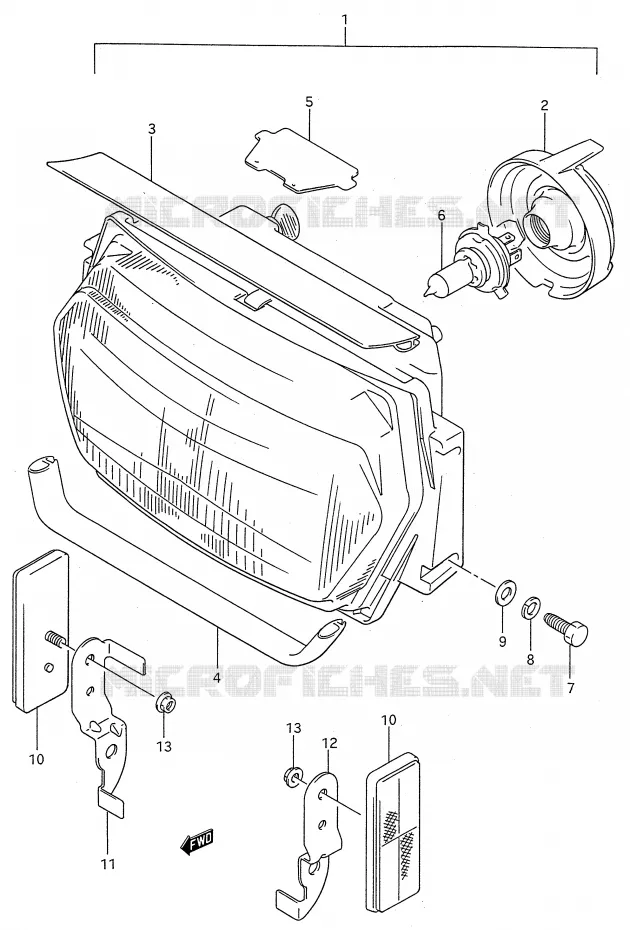 HEADLIGHT Suzuki MOTO 600 GSX-F 1993  GSX600FP(E28)