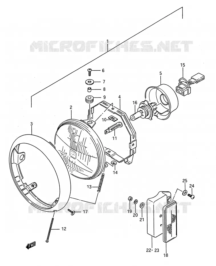 HEADLIGHT Suzuki MOTO 650 BOULEVARD 1986  LS650FG(E28)